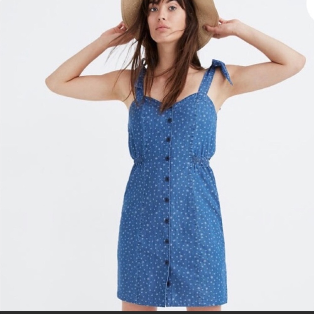 Madewell Star Print Sundress With Tie Straps Size 6